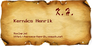 Kernács Henrik névjegykártya