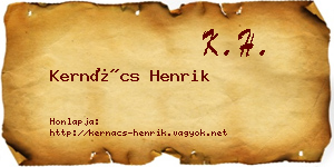 Kernács Henrik névjegykártya